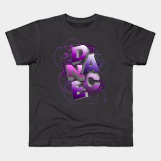 3D Typographic Dance and Ballet Design (Summer) Kids T-Shirt